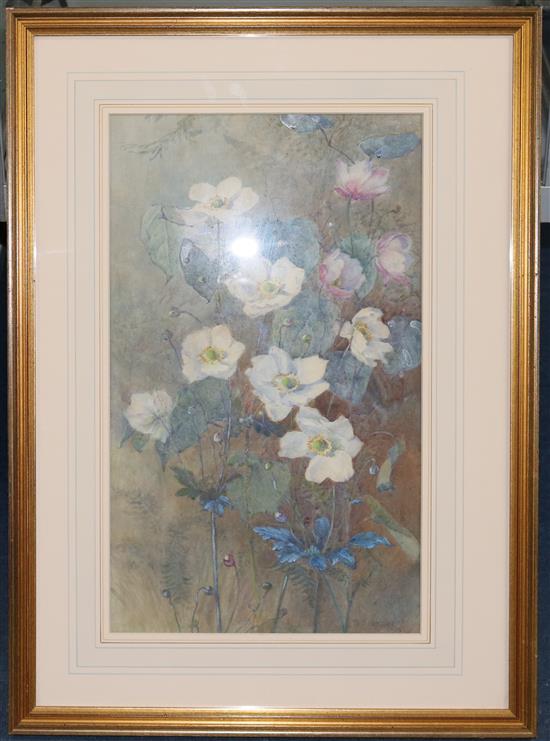 Richard Sebright (1870-1951) Wood anemones, 19 x 11.5in.